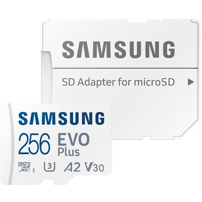SAMSUNG MB-MC256KA-EU SAMSUNG MEMÓRIAKÁRTYA TransFlash 256GB (microSDXC EVOPlus Blue - Class 10, UHS-1) + SD adapter