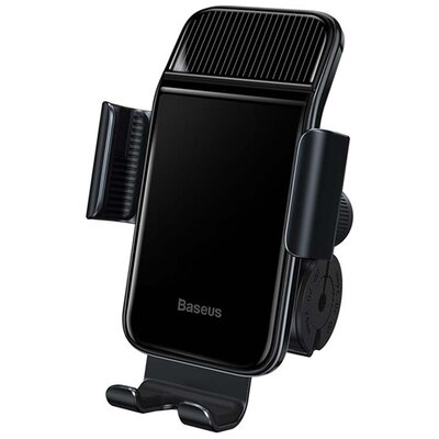 BASEUS SUZG010001 BASEUS kerékpáros telefontartó (napelemes, automata, 360°-ban forgatható, kormányra rögzíthető, 4.7-6.7" méret) FEKETE