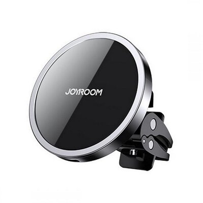 JOYROOM JR-ZS240 VENT JOYROOM autós tartó (szellőzőre, QI Wireless, 15W, vezeték nélküli töltés, 360°-ban forgatható, Magsafe rögzítés) FEKETE