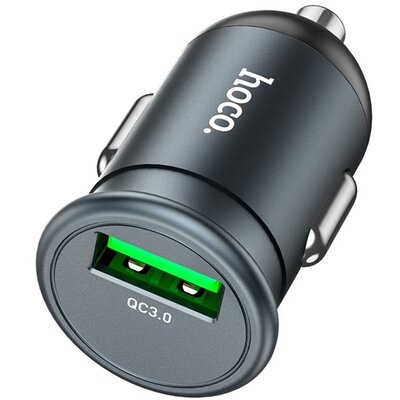 HOCO Z43_G HOCO Z43 autós töltő USB aljzat (18W, QC 3.0, gyorstöltés támogatás) SZÜRKE