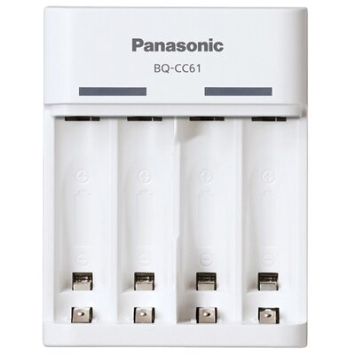 PANASONIC BQ-CC61USB PANASONIC ENELOOP akkumulátortöltő (USB, időzítő, LED jelző, 4 x AA / AAA elem kompatibilis) FEHÉR