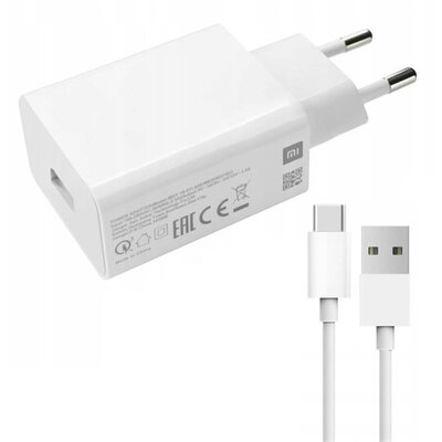 XIAOMI MDY-11-EP / LB4173U0324503(D) XIAOMI hálózati töltő USB aljzat (5V / 3000mA, 22.5W, gyorstöltés támogatás + Type-C kábel) FEHÉR