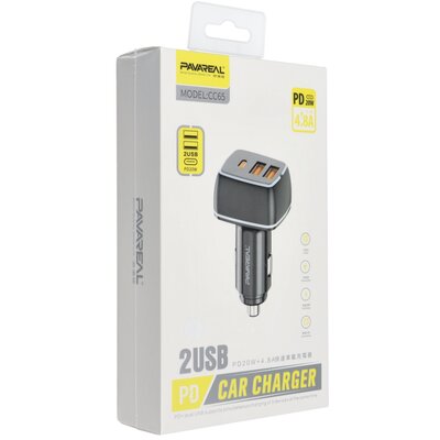 PAVAREAL car charger Type C PD 20W + 2x USB 4,8A PA-CC65 white