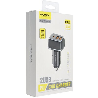 PAVAREAL car charger Type C PD 20W + USB 3A PA-CC65 black