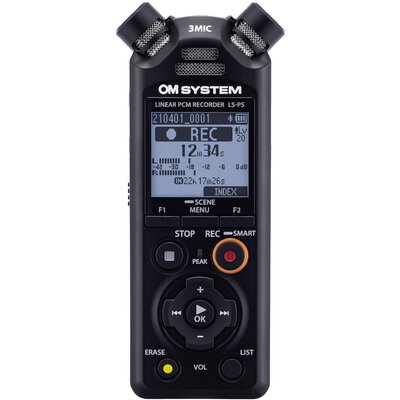 OM System LS-P5 Hordozható audio felvevő Fekete