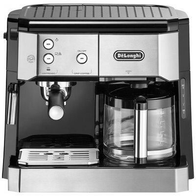 DeLonghi BCO 421.S Eszpresszó kávéfőző Nemesacél, Fekete Kapacitás, csésze=10 Üveg kanna, Filteres kávé funkcióval