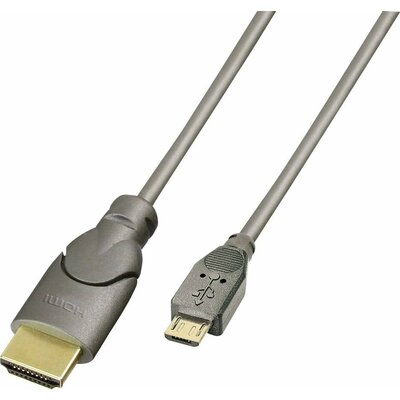 LINDY Cell phone Kábel [1x USB 2.0 dugó, mikro B típus - 1x HDMI dugó] 0.50 m