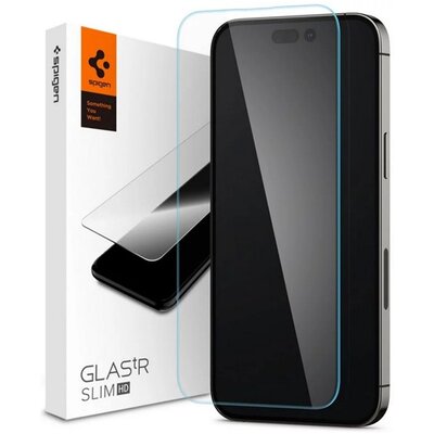 SPIGEN AGL05222 SPIGEN TR SLIM HD képernyővédő üveg (2.5D, karcálló, tok barát, ujjlenyomat mentes, ultravékony, 0.2mm, 9H) ÁTLÁTSZÓ [Apple iPhone 14 Pro]