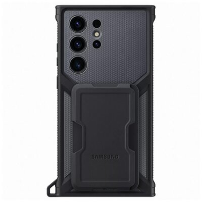 SAMSUNG EF-RS918CBEGWW SAMSUNG műanyag telefonvédő (közepesen ütésálló, dupla rétegű, gumírozott, asztali tartó funkció) TITÁN [Samsung Galaxy S23 Ultra (SM-S918)]