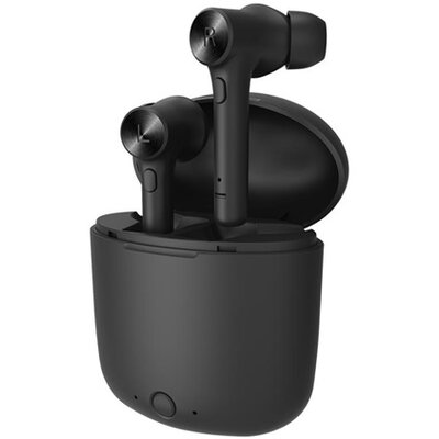 BLUEDIO HI bluetooth fülhallgató SZTEREO (v5.0, TWS, mikrofon, zajszűrő + töltőtok, SPORT) FEKETE