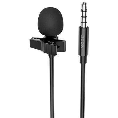 HOCO L14_JACK HOCO L14 mikrofon (3.5mm jack, LAVALIER csíptethető, zajszűrő, 200cm) FEKETE