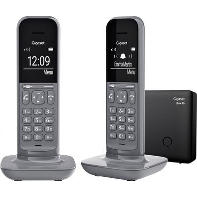 Gigaset CL390A Duo DECT/GAP Vezetékes telefon, analóg Üzenetrögzítős, Bébiszitter, Kihangosító, Hallókészülékkel kompatibilis Sötétszürke