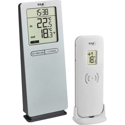 TFA Dostmann Funk-Thermometer LOGOneo Vezeték nélküli digitális hőmérő Ezüst