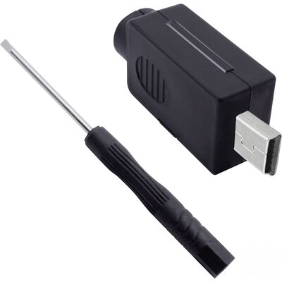 Mini-USB 2.0 moduláris csatlakozókészlet, B típusú Dugó, egyenes 2001C206 Quadrios Tartalom: 1 db