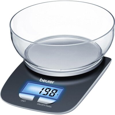 Beurer KS25 Digitális konyhai mérleg digitális, mérőskálával Mérési tartomány (max.)=3 kg Fekete