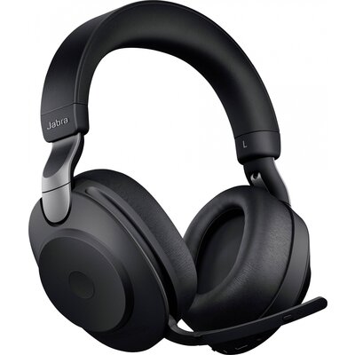 Jabra Evolve2 85 UC Telefon Over Ear headset Bluetooth®, Vezetékes Stereo Fekete mikrofon zajelnyomás Hangerő szabályozás, Elemtöltés kijelzés, Mikrofon némítás