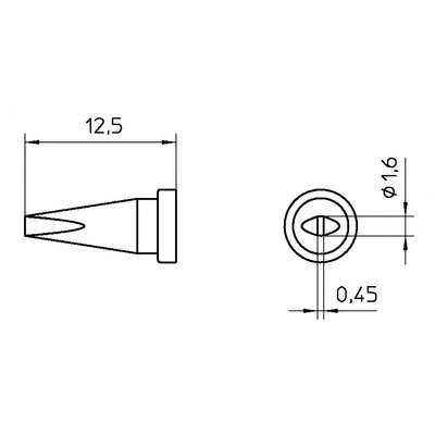 Weller LT ASL Forrasztóhegy Véső forma Hegy méret 0.45 mm Csúcs hossza 13 mm Tartalom, tartalmi egységek rendelésenként 1 db