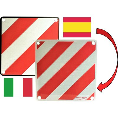 IWH 97605 Warntafel 2in1 für Spanien und Italien Figyelmeztető tábla (H x Sz) 50 cm x 50 cm