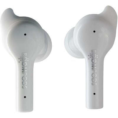 Boompods Bassline GO In Ear fejhallgató Bluetooth® Fehér Headset, Hangerő szabályozás, Izzadásálló, Érintéses vezérlés