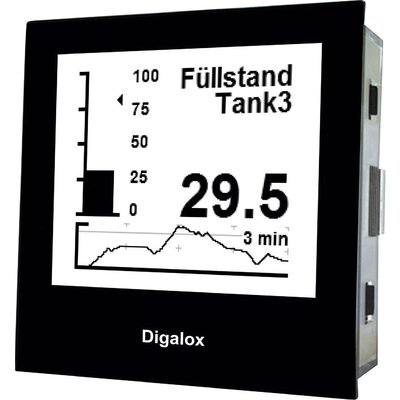 Grafikus DIN mérőműszer mellékellenálláshoz és analóg jelekhez, USB csatlakozó, TDE Instruments Digalox DPM72-PP