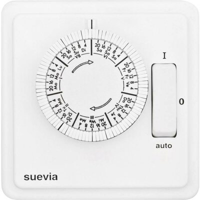 Suevia SU280439 Süllyesztett időkapcsoló óra Analóg Heti program 2200 W IP20 BE/AUTO/KI program