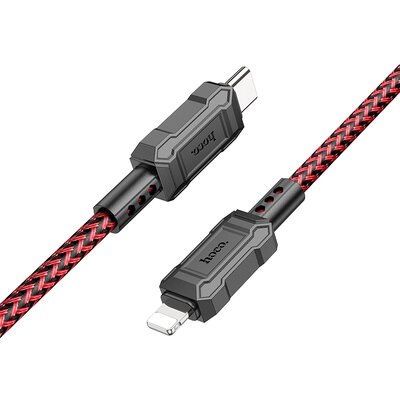 C típusú HOCO kábel iPhone Lightning 8 tűs tápellátáshoz, 20 W Leader X94 piros