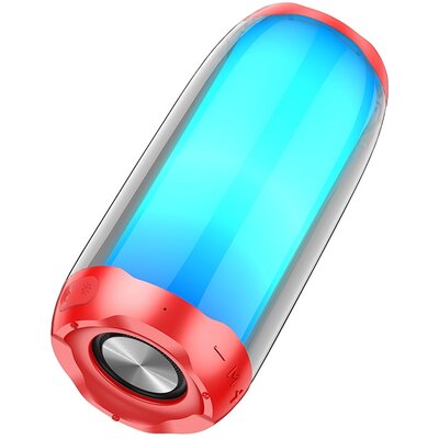 HOCO bluetooth / vezeték nélküli hangszóró Pulzáló színes LED sport HC8 piros
