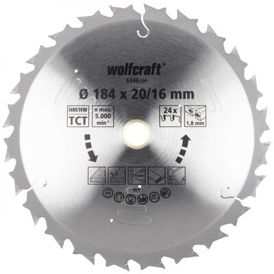 Wolfcraft 6346000 Körfűrészlap 184 x 20 x 1.8 mm Fogak száma (collonként): 24 1 db