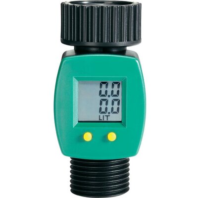 Víz átfolyásmérő, zöld/fekete (csatlakozó: 19 mm - 3/4")