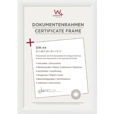 walther+ design KP130W Cserélhető képkeret Papírformátum: DIN A4 Fehér