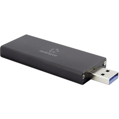 USB-s merevlemez ház M.2 SSD-hez, USB 3.0, alumínium, Renkforce U3-M2