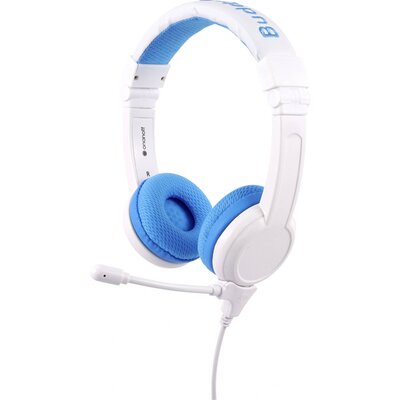 onanoff BuddyPhones® Gyermek On Ear headset Vezetékes Kék Hangerő korlátozás, Összehajtható, Headset, Izzadásálló