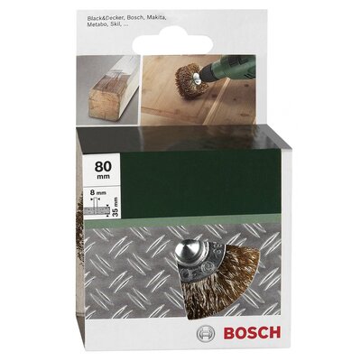 Bosch Accessories 2609256541 Faszerkezetes kefe fúrógépekhez. Rézhuzal, sárgarézzel bevont, 80 mm átmérő = 80 mm 1 db