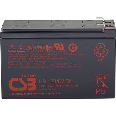 Ólomakku 12 V 8,4 Ah ólom-zselés (AGM) 151 x 99 x 65 mm, CSB Battery HR1234WF2