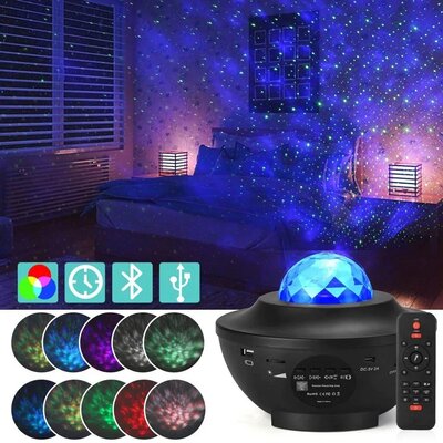 Projektor STARS LED / Disco bluetooth hangszóróval + távirányítóval + USB BTM0504 / HD-SPL fekete