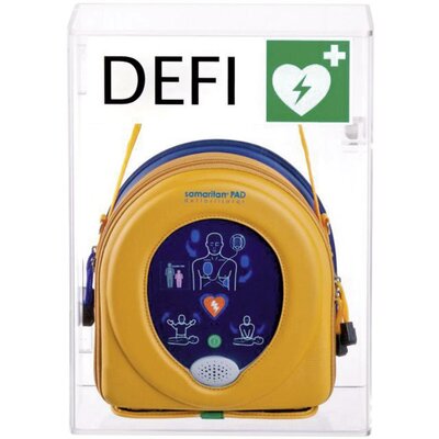 DEFI defibrillátor fali doboz MEDX5 AED-AI-PLX-AL Riasztóval