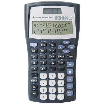 Napelemes iskolai számológép, 11 számjegy, fekete/ezüst, Texas Instruments TI-30 X IIS