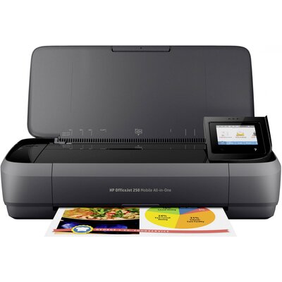 HP OfficeJet 250 All-in-One Színes tintasugaras multifunkciós nyomtató A4 Nyomtató, szkenner, másoló Akkus üzemmód, WLAN, ADF