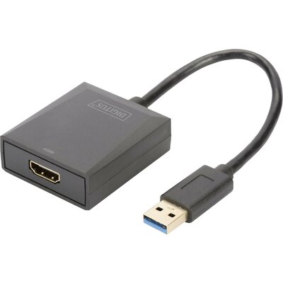 Digitus DA-70841 HDMI / USB 3.0 Átalakító [1x USB 3.0 dugó, A típus - 1x HDMI alj] Fekete Árnyékolt, HDMI-re alkalmas, High Speed-HDMI, Standard HDMI 15.00 cm