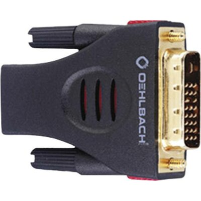 Oehlbach 9070 DVI / HDMI Átalakító [1x DVI dugó, 18+1 pólusú - 1x HDMI alj] Fekete aranyozott érintkező