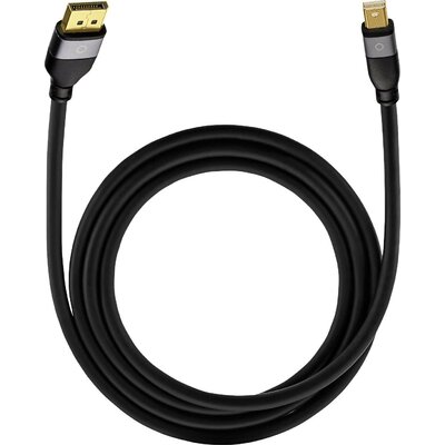 Oehlbach Mini DisplayPort / Kijelző csatlakozó Átalakító kábel Mini DisplayPort dugó, DisplayPort dugó 1.00 m Fekete 9250 aranyozott érintkező DisplayPort kábel