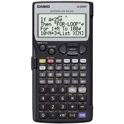 Casio fx-5800P Iskolai számológép Elemekről üzemeltetett Fekete Kijelző (számjegy): 16