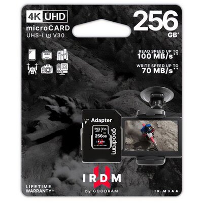 GOODRAM IR-M3AA-2560R12 GOODRAM memóriakártya IRDM 256GB (microSDXC - Class U3, UHS-1) + SD adapter