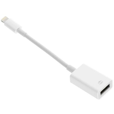 Adapter kábel (USB aljzat - lightning 8pin, OTG, adatátvitel, 20cm) FEHÉR
