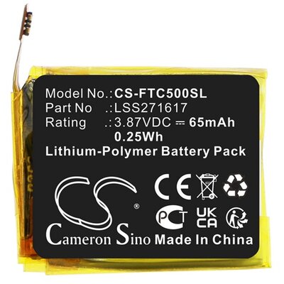 CAMERON SINO CS-FTC500SL CAMERON SINO Li-Polymer akkumulátor (3,87V / 65mAh, Fitbit LSS271617 kompatibilis) FEKETE