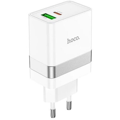HOCO N21 HOCO N21 hálózati töltő USB / Type-C aljzat (30W, PD gyorstöltés támogatás, QC.3.0) FEHÉR