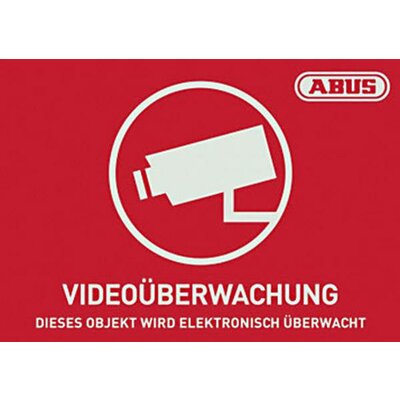 ABUS AU1420 Figyelmeztető matrica Videó felügyelet Nyelvek Német (Sz x Ma) 148 mm x 105 mm