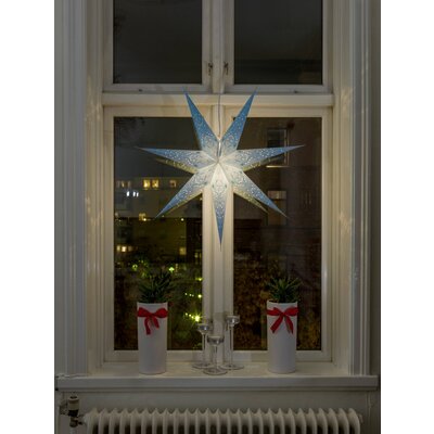 Konstsmide 2982-400 Karácsonyi csillag Izzólámpa, LED Kék Hímzett, Lyukasztott motívumokkal, Kapcsolóval