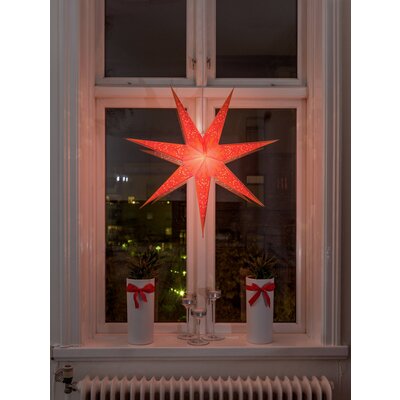 Konstsmide 2982-185 Karácsonyi csillag Izzólámpa, LED Narancs Hímzett, Lyukasztott motívumokkal, Kapcsolóval