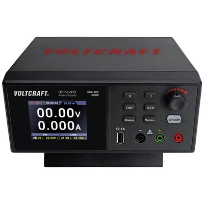 VOLTCRAFT DSP-6010 Labortápegység, szabályozható Kalibrált (ISO) - 60 V - 10 A 300 W USB 2.0 alj, A típus Távirányítható Kimenetek száma 1 x